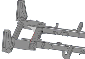 Horizontal cross-through axle tube