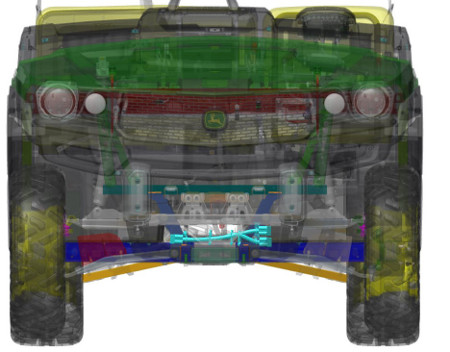 Hydraulic blade and rear winch harness