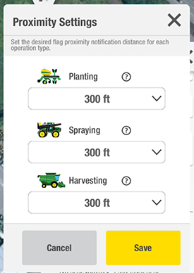 Setting desired flag distance