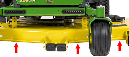 Reinforced leading edge of mower deck