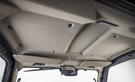 Headliner, visors, rearview mirror, and dome light