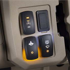 Dash mounted four-wheel drive and rear differential lock switches