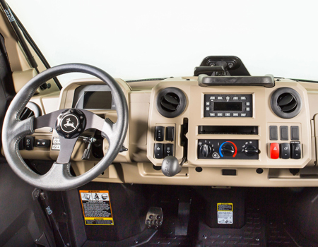 Stone colored dash with sport steering wheel