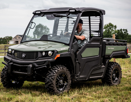 XUV 845M with optional half doors, roof, windshield, and rear screen