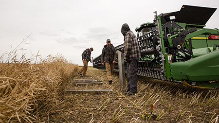 Field test validation with PAMI against CLAAS and MacDon