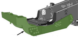 Kit shown in green mounted on gray main frame